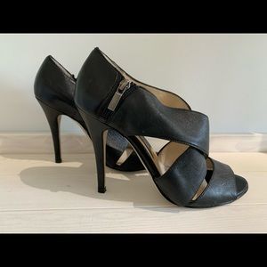 Open Toe Leather High Heel Sandals
